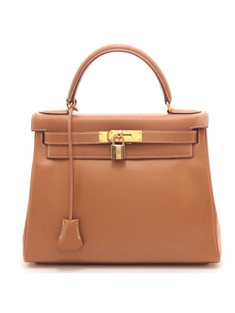 Hermes Kelly 28 Natural Retourne Handbag Vauchamonie Stamp